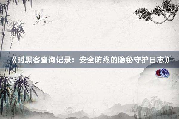 《时黑客查询记录：安全防线的隐秘守护日志》